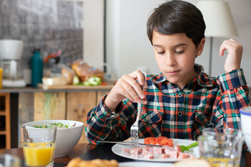 Chế độ ăn hợp lý giúp trẻ phát triển đầy đủ cả về thể chất, trí tuệ và tinh thần